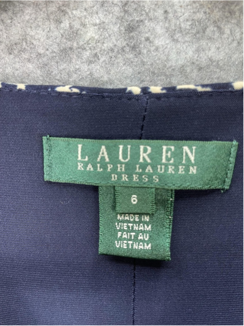 Lauren Ralph Lauren Dress Womens 6 Blue Animal Print 3/4 Sleeve Ruched Sheath - Picture 5 of 11